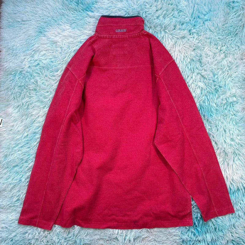 Red Crew 1/4 Zip Sweatshirt - Medium