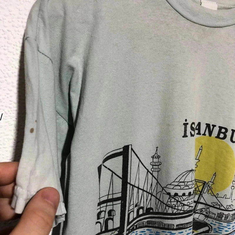 Vintage 80s Mint Green Istanbul Turkey Tourist T Shirt - XS