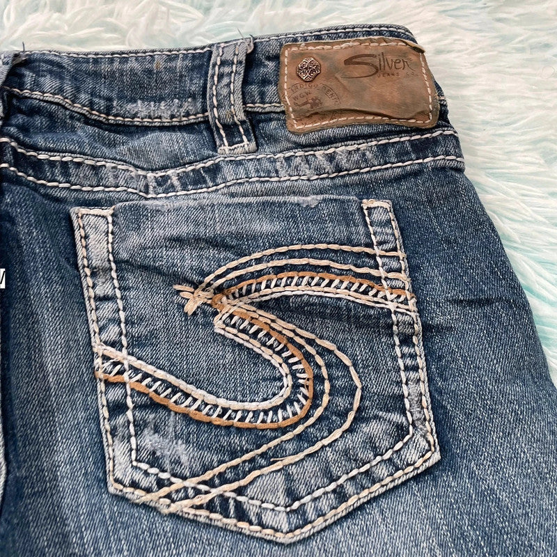 Vintage Y2K Silver Denim Jean Shorts Jorts Hot Pants - 31W