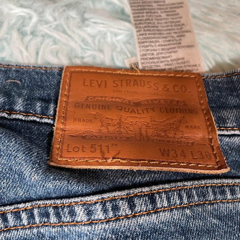 Blue Levi’s 511 Jeans Slim Leg Premium - 34W 36L