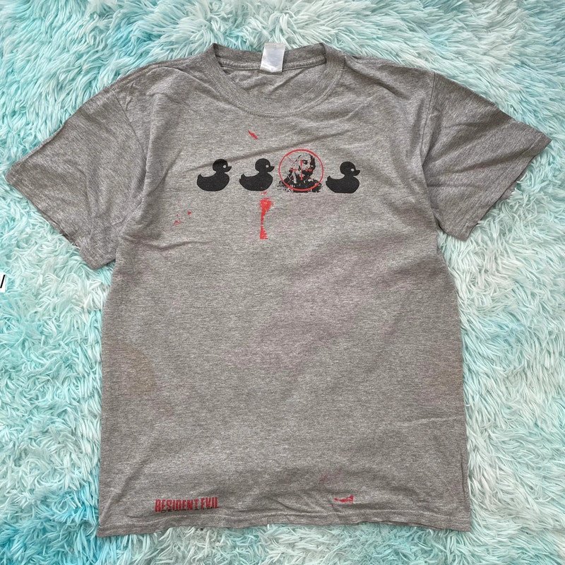 Vintage Grey 2003 Resident Evil Dead Aim Promo T Shirt - Medium