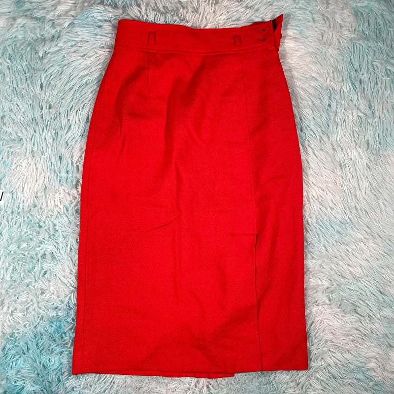 Vintage 80s Red Alexon Maxi Skirt - Size 14
