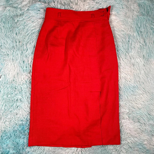 Vintage 80s Red Alexon Maxi Skirt - Size 14