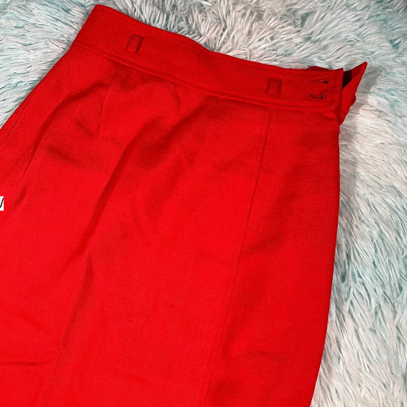 Vintage 80s Red Alexon Maxi Skirt - Size 14