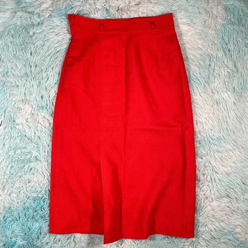 Vintage 80s Red Alexon Maxi Skirt - Size 14