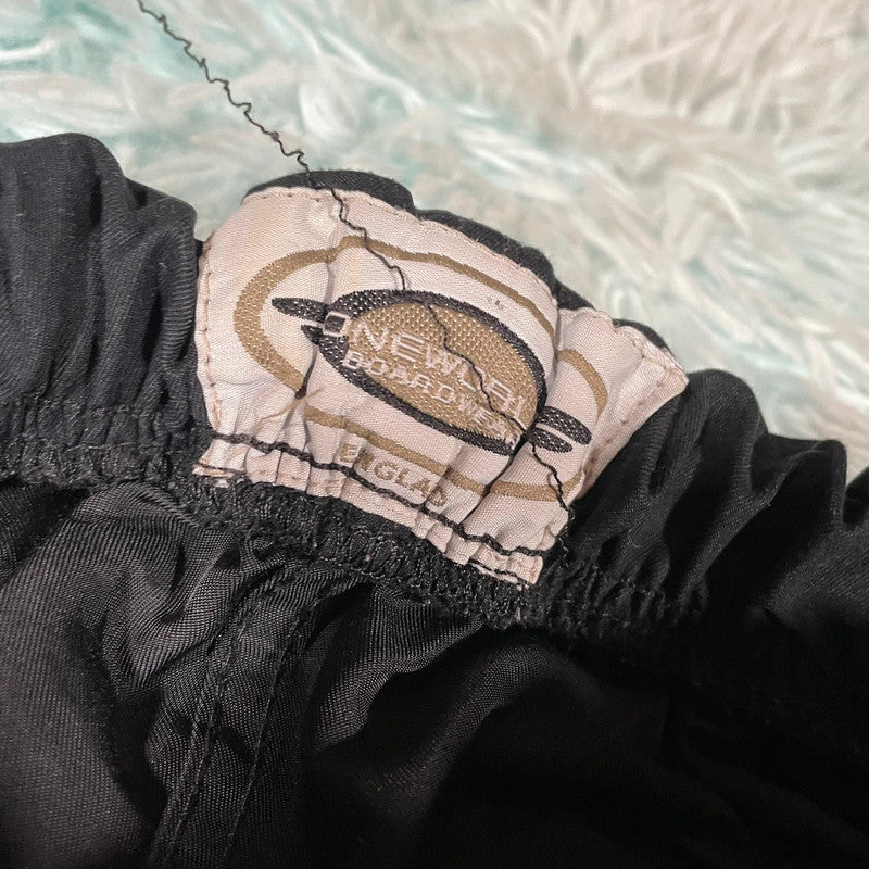 Vintage 90s Black Baggy Surfwear Tracksuit Bottoms - Large