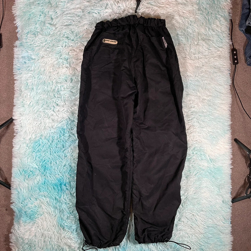 Vintage 90s Black Baggy Surfwear Tracksuit Bottoms - Large