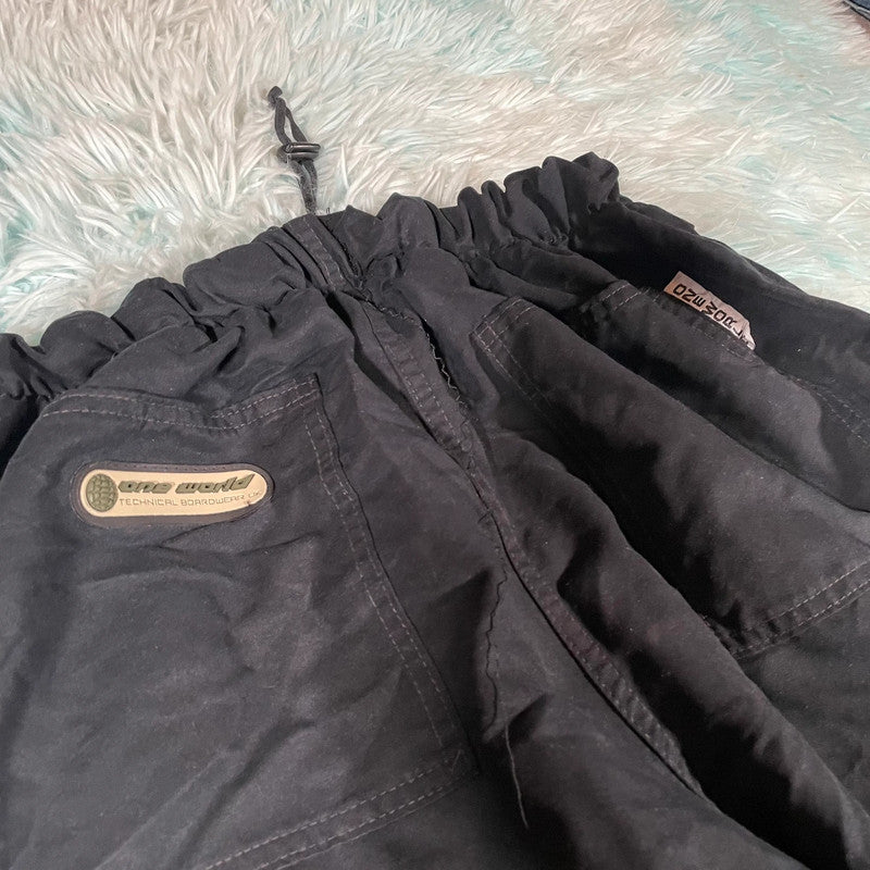 Vintage 90s Black Baggy Surfwear Tracksuit Bottoms - Large