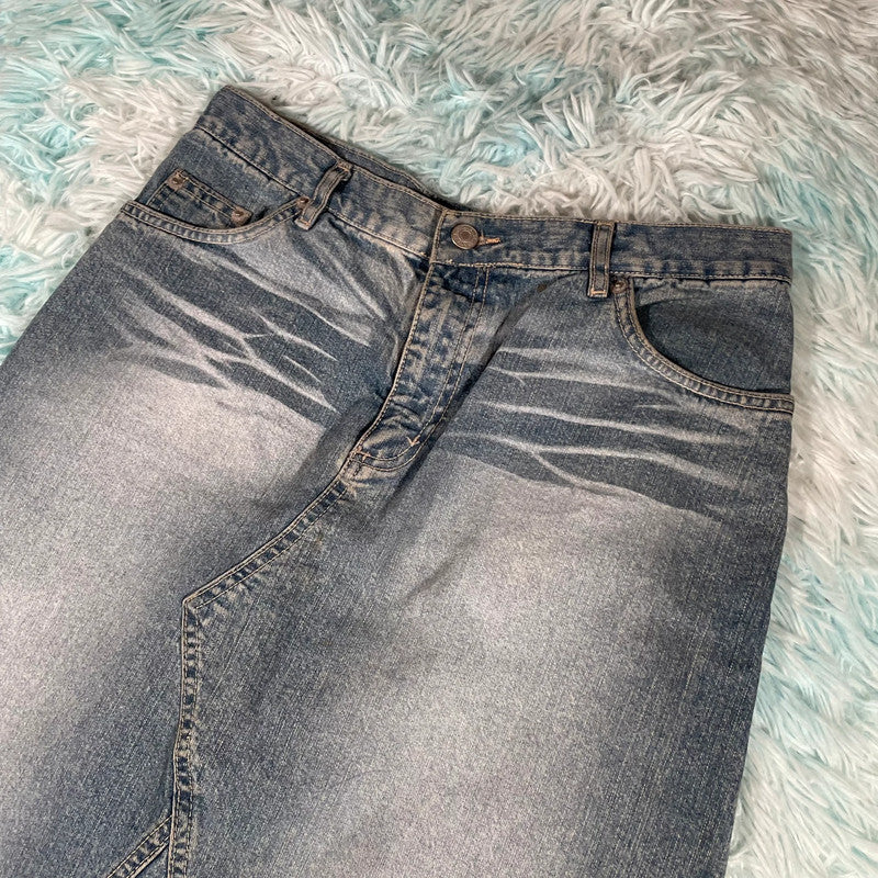 Vintage 90s Denim Midi Skirt - Size 12