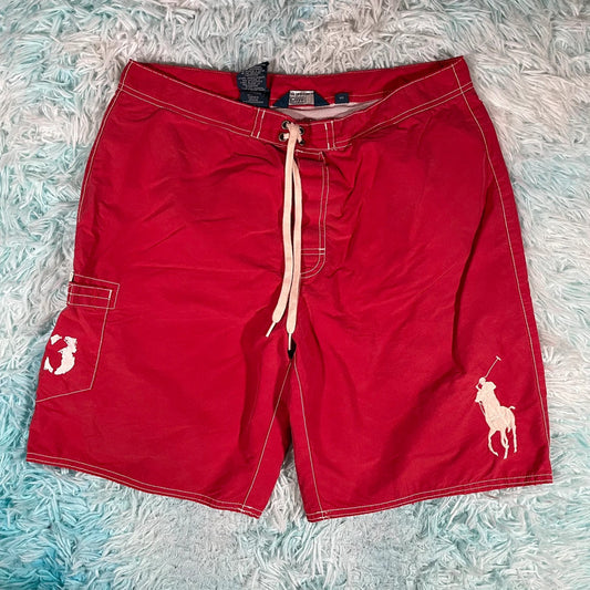 Red Polo Ralph Lauren Swim Shorts - 32W M