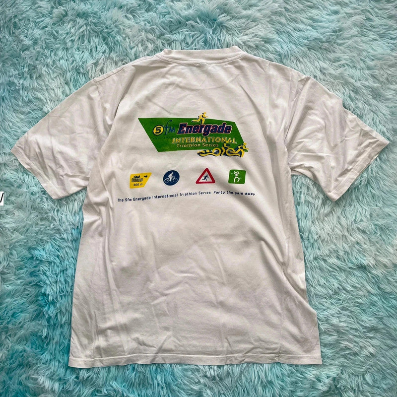 Vintage 1998 White Triathlon Graphic T Shirt - XL