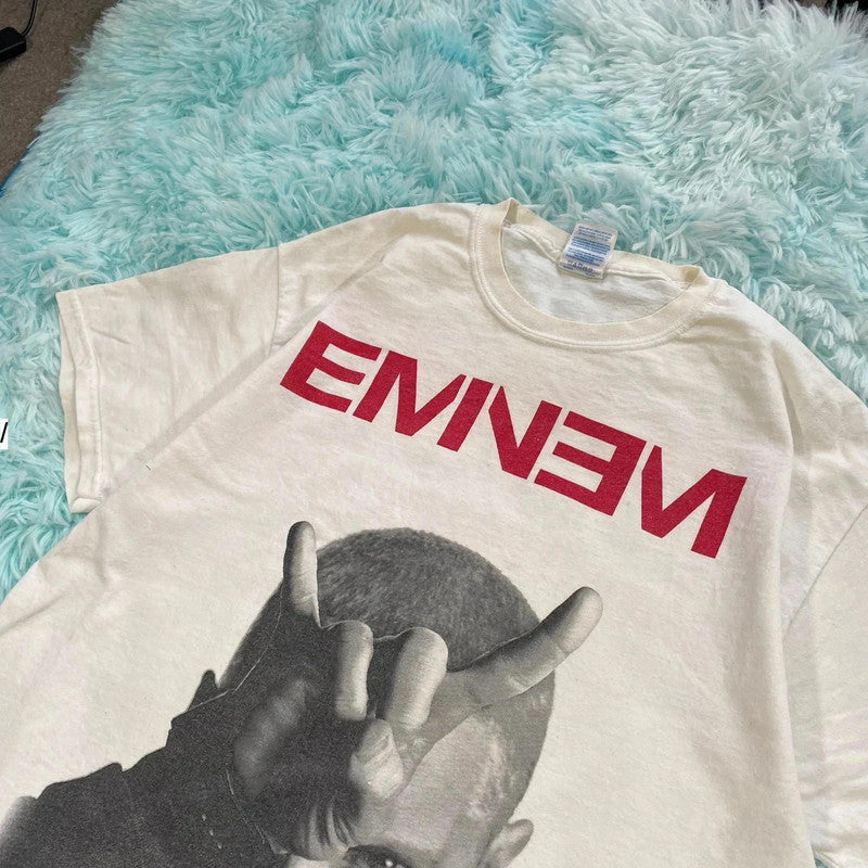 2014 White Eminem Graphic Rap T Shirt - Medium