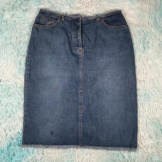 Vintage 00s Denim Skirt Pencil - Size 14