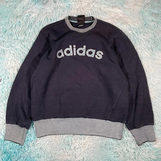 Vintage 90s Navy Adidas Sweatshirt - Small