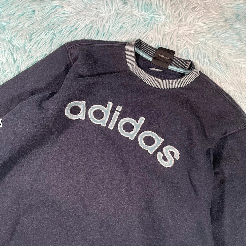 Vintage 90s Navy Adidas Sweatshirt - Small