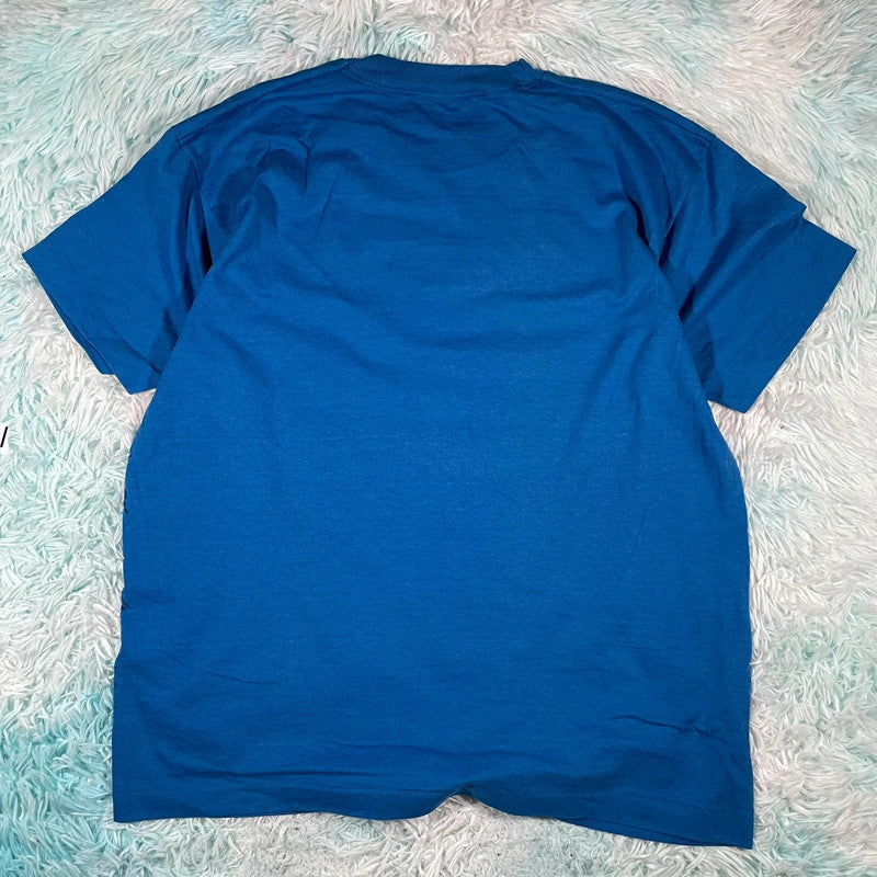 Vintage 90s Blue USA Eagle Print T Shirt - XL