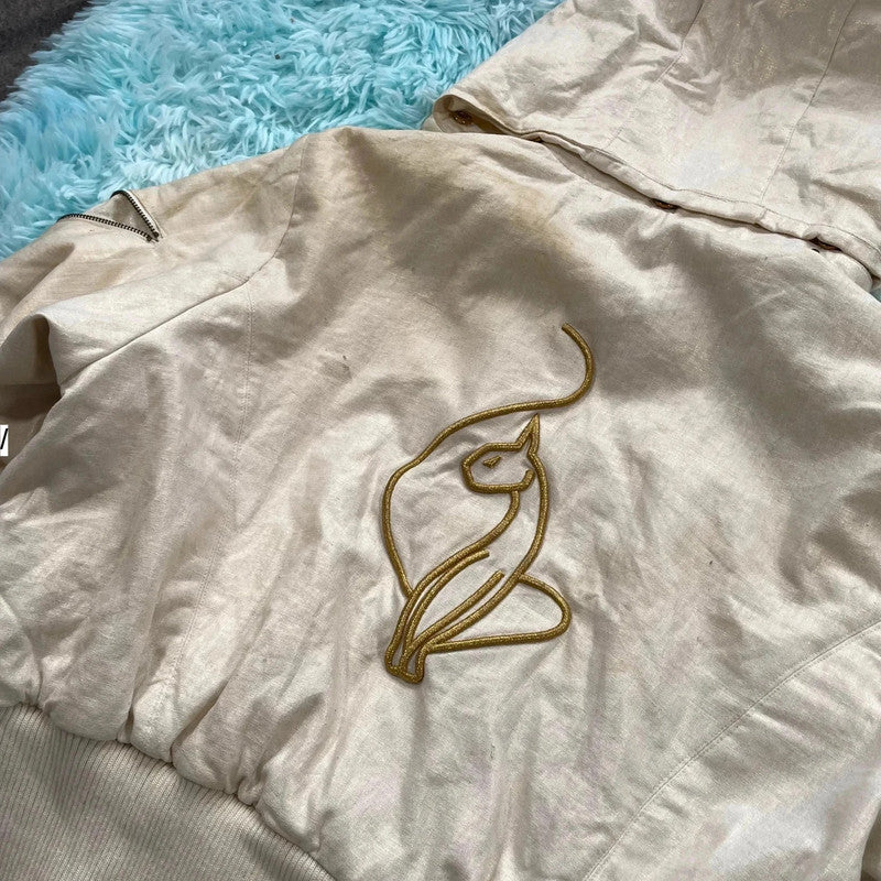 Vintage Y2K Cream Baby Phat Puffer Jacket Hip Hop - XXL