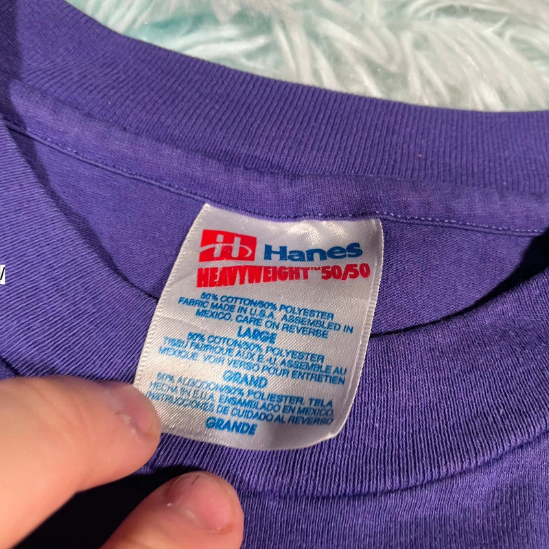 Vintage 90s Purple Louisiana Graphic T Shirt - Large