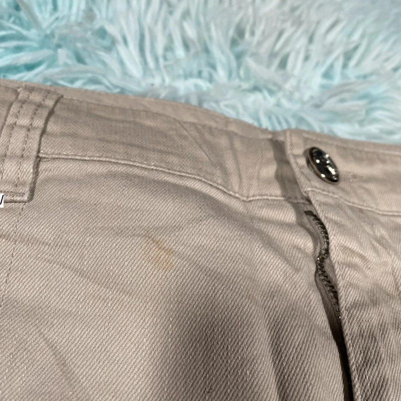 Vintage 00s Beige Midi Pencil Skirt - Size 6
