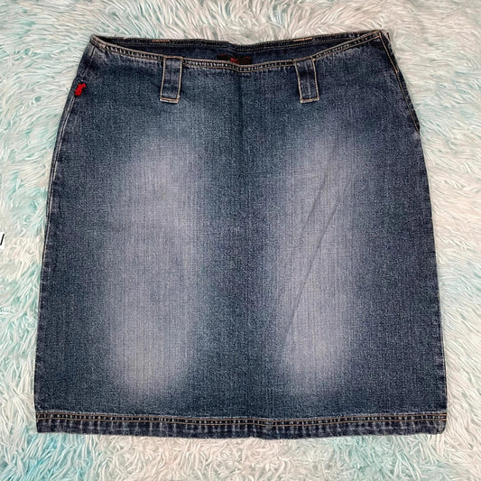 Vintage 00s Big Foot Denim Skirt Midi - XXL