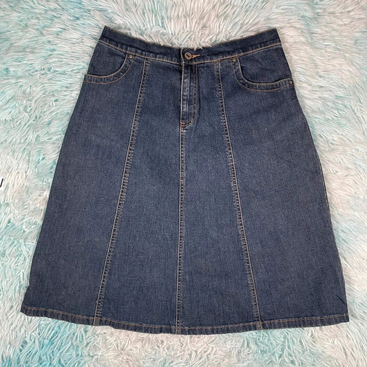 Vintage 00s Denim A Line Skirt - Size 4