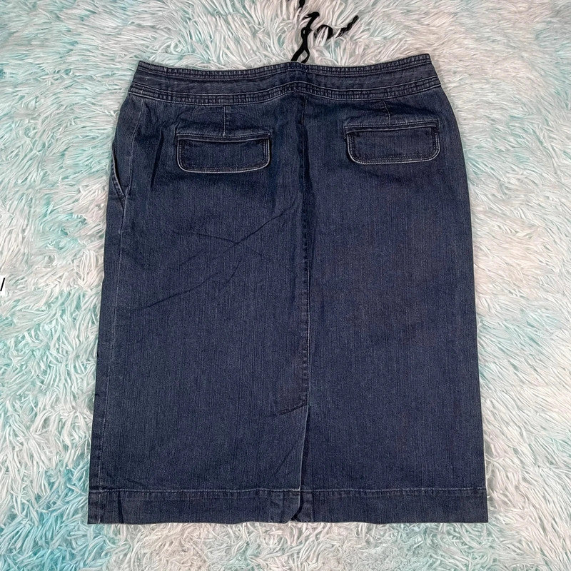 Vintage 00s Denim Midi Skirt Talbots - Size 6