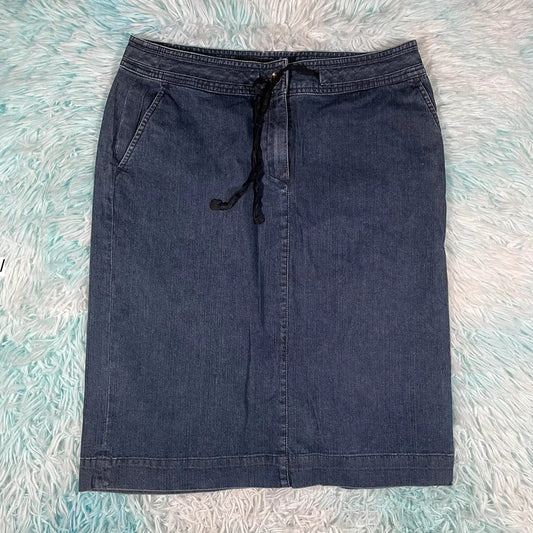 Vintage 00s Denim Midi Skirt Talbots - Size 6