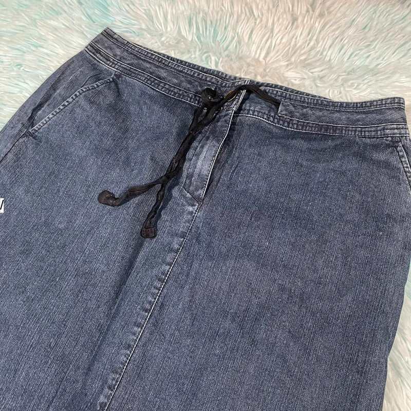 Vintage 00s Denim Midi Skirt Talbots - Size 6