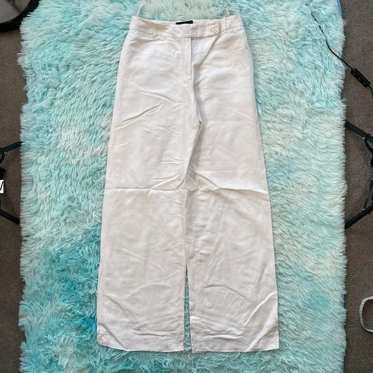 Vintage 00s White Coast Linen Trousers - Size 10