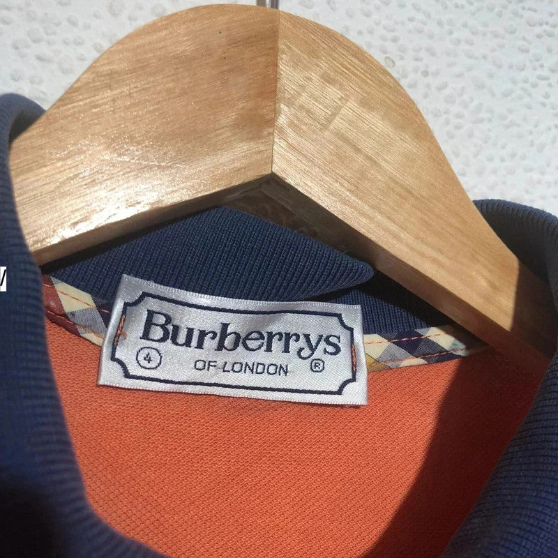 Vintage 90s Orange Burberry’s Polo Shirt - Large