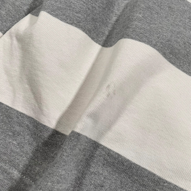 Vintage 90s Grey & White Polo Ralph Lauren Rugby Shirt - Large