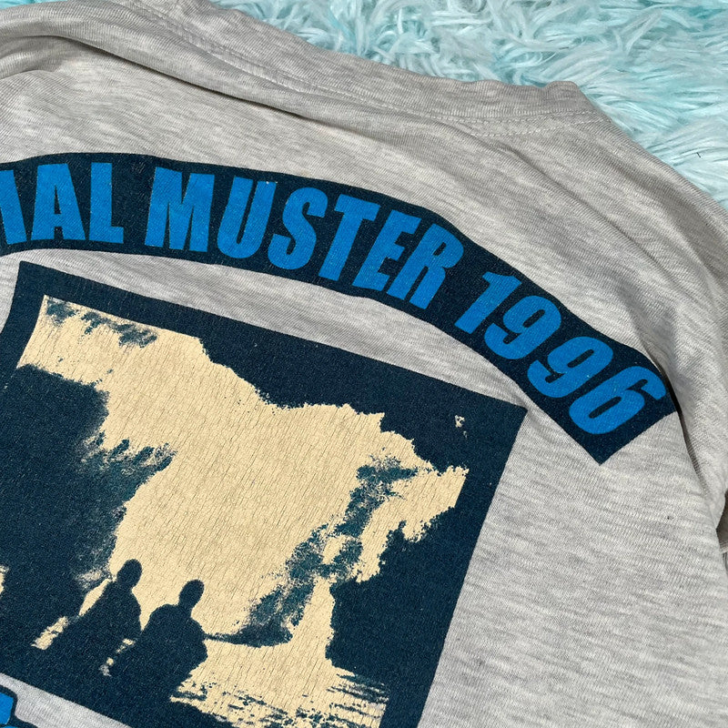 Vintage 90s 1996 Mal Muster Surf Graphic T Shirt Long Sleeve - Medium
