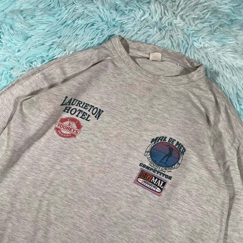 Vintage 90s 1996 Mal Muster Surf Graphic T Shirt Long Sleeve - Medium