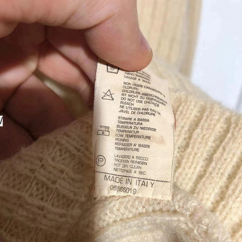 Vintage 90s Cream CP Company 1/4 Zip Wool Jumper Mossimo Osti - Small