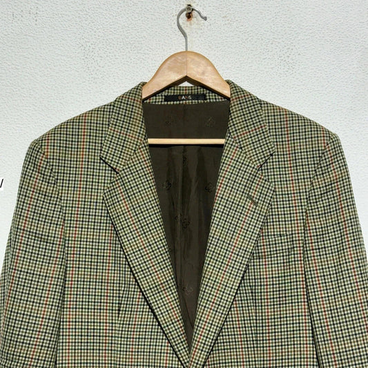 Vintage 80s Brown Chequered Blazer - Large