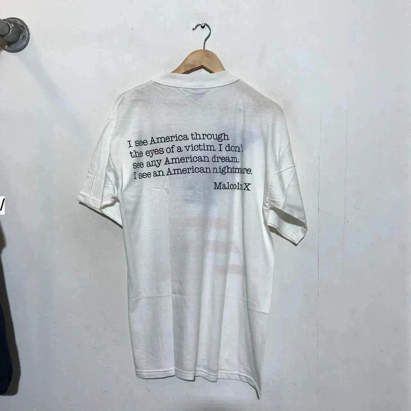 Deadstock Vintage 90s White Malcolm X Movie Promo T Shirt - XL