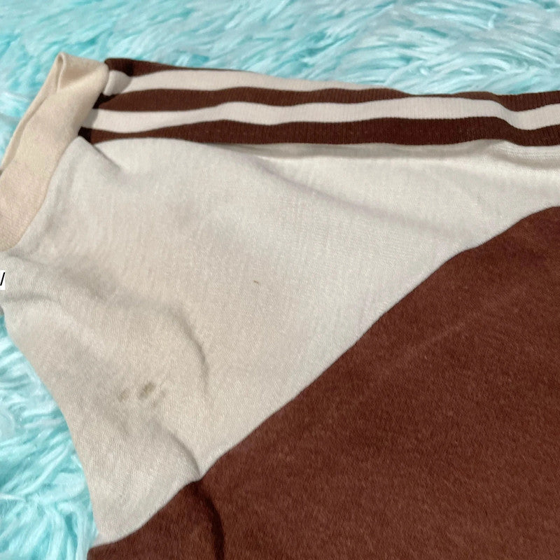 Vintage 70s Brown & Cream Adidas T Shirt - Small