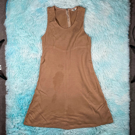 Vintage 70s Brown Summer Dress Courtelle - Size 12