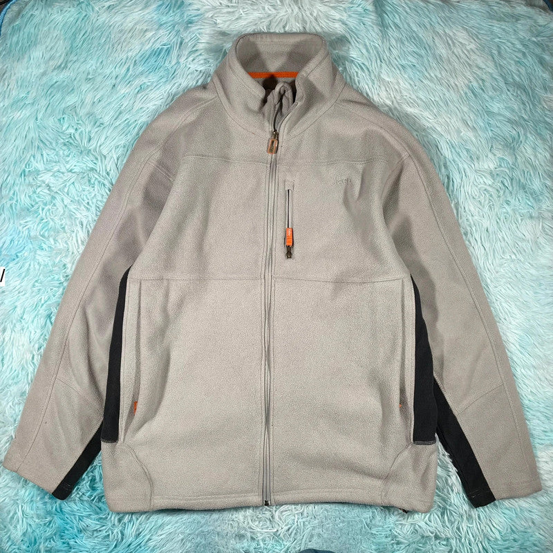 Cream White Jeep Fleece Jacket - Medium