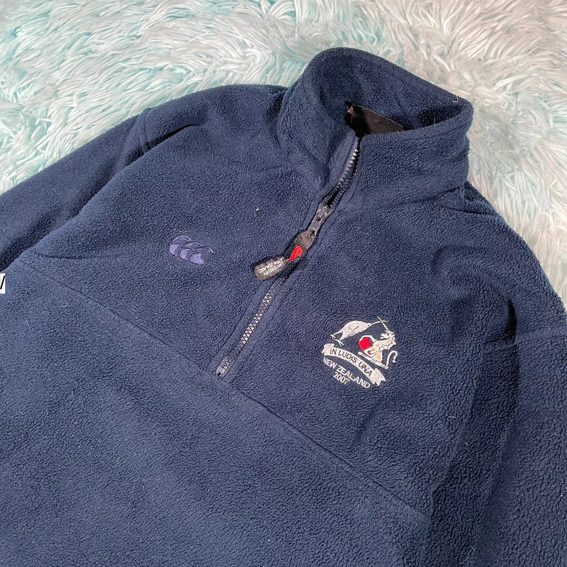 Vintage Navy Canterbury Rugby 1/4 Zip Fleece - XS