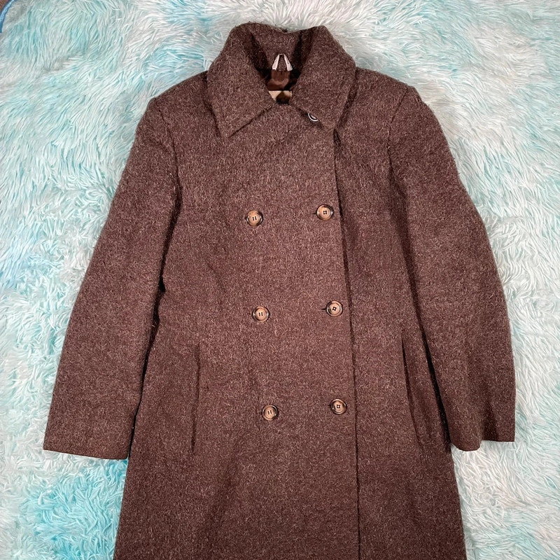 Vintage Brown Max & Co Wool Mohair Overcoat - Size 6