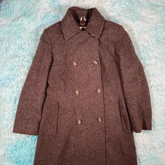 Vintage Brown Max & Co Wool Mohair Overcoat - Size 6