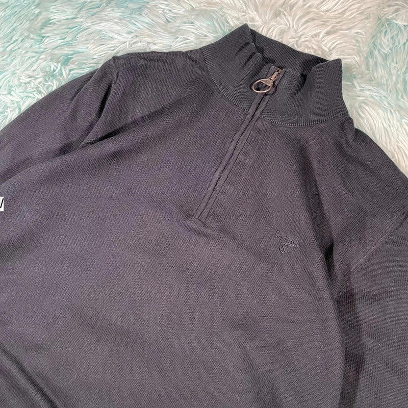 Dark Navy Barbour 1/4 Zip Sweatshirt - XL