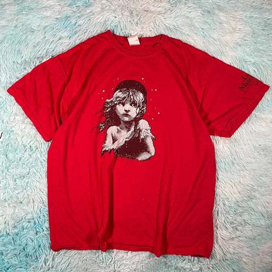 Red Les Miserables Graphic T Shirt 2010 Concert - XL