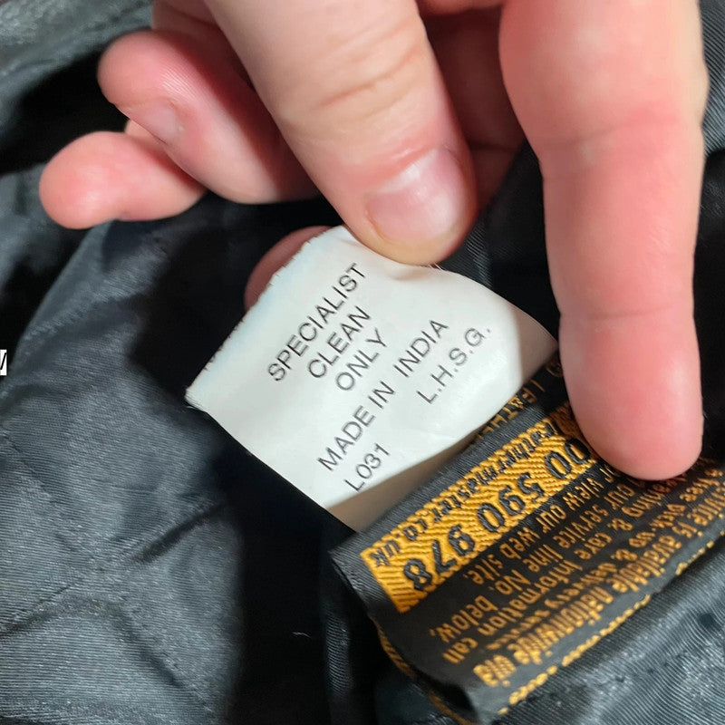 Vintage Black Milan Leather Jacket Button Up - Large