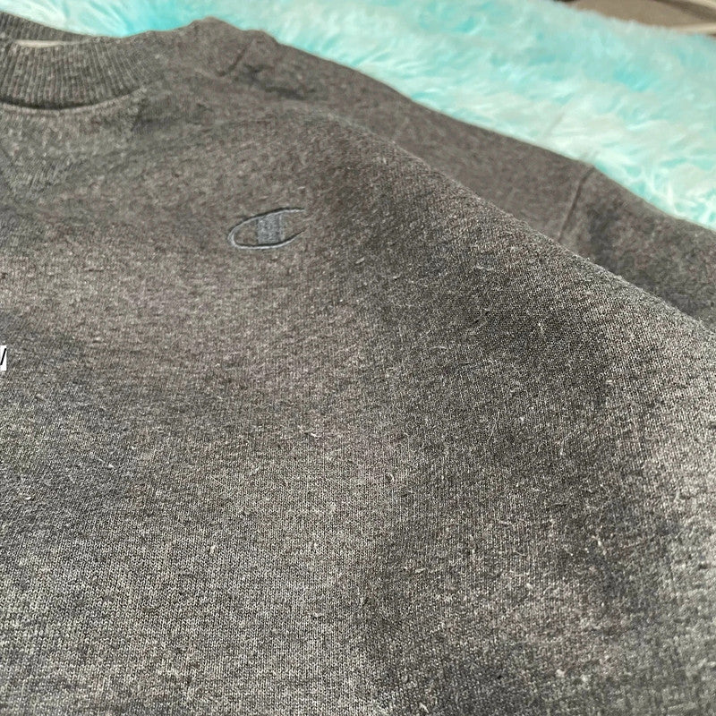Vintage 00s Grey Champion Plain Sweatshirt - Medium