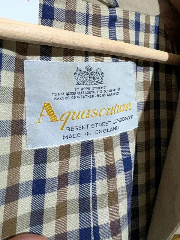 Beige Aquascutum Trench Coat Hauscheck - Small