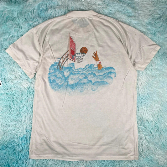 Vintage 80s Adidas Basketball Graphic T Shirt - Medium