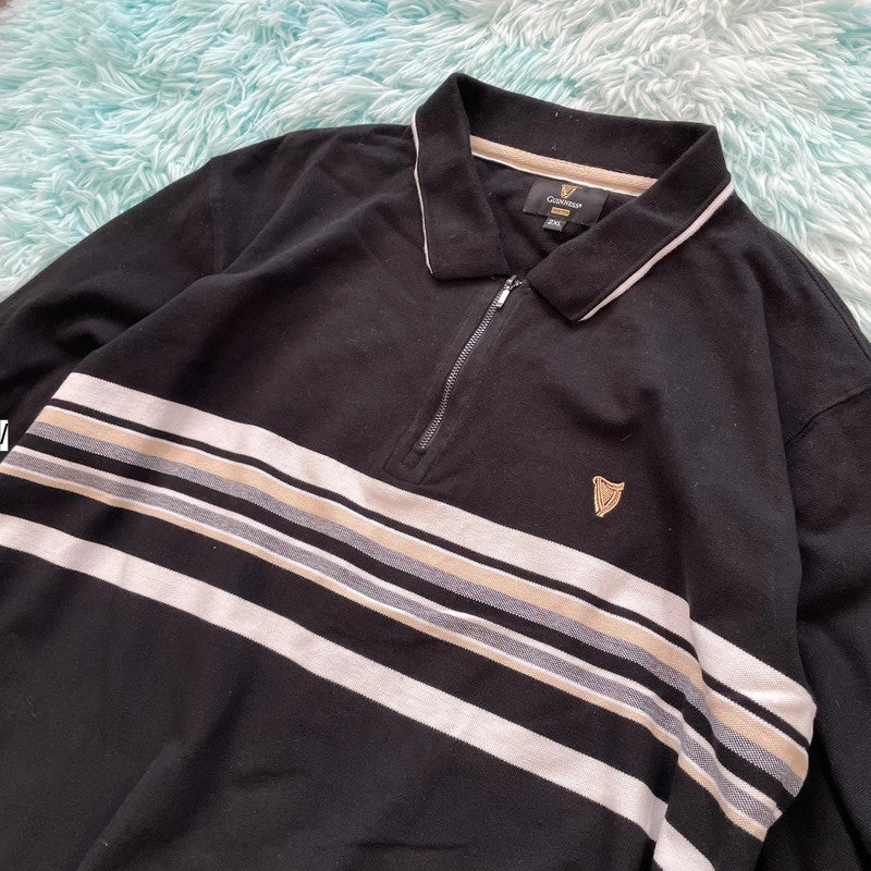 Black Guinness Polo Shirt Long Sleeve - XXL