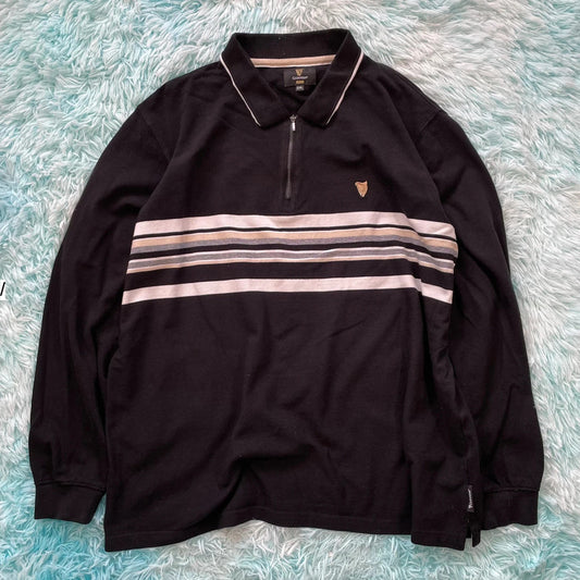 Black Guinness Polo Shirt Long Sleeve - XXL